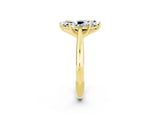 Yellow gold Marquise Cut Moissanite Solitaire Engagement Ring with Cathedral Setting and Four-Prong Mount_26
