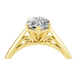 Yellow gold Marquise Cut Moissanite Solitaire Engagement Ring with Cathedral Setting and Four-Prong Mount_28