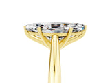 Yellow gold Marquise Cut Moissanite Solitaire Engagement Ring with Cathedral Setting and Four-Prong Mount_29
