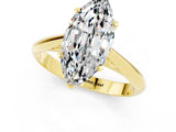 Yellow gold Marquise Cut Moissanite Solitaire Engagement Ring with Cathedral Setting and Four-Prong Mount_31