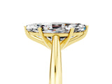 Yellow gold Marquise Cut Moissanite Solitaire Engagement Ring with Cathedral Setting and Four-Prong Mount_35