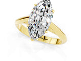 Yellow gold Marquise Cut Moissanite Solitaire Engagement Ring with Cathedral Setting and Four-Prong Mount_73