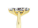 Yellow gold Marquise Cut Moissanite Solitaire Engagement Ring with Cathedral Setting and Four-Prong Mount_77