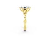 Yellow gold Marquise Cut Moissanite Solitaire Engagement Ring with Celtic Knot Band and Four-Prong Setting_2