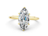 Yellow gold Marquise Cut Moissanite Solitaire Engagement Ring with Classic Band and Four-Prong Setting_24