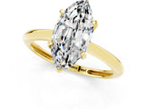 Yellow gold Marquise Cut Moissanite Solitaire Engagement Ring with Classic Band and Four-Prong Setting_25