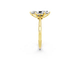 Yellow gold Marquise Cut Moissanite Solitaire Engagement Ring with Classic Band and Four-Prong Setting_26