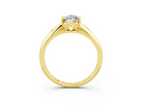 Yellow gold Marquise Cut Moissanite Solitaire Engagement Ring with Classic Band and Four-Prong Setting_27