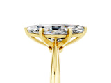 Yellow gold Marquise Cut Moissanite Solitaire Engagement Ring with Classic Band and Four-Prong Setting_29