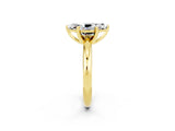 Yellow gold Marquise Cut Moissanite Solitaire Engagement Ring with Round Band and Four-Prong Setting_2