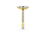 Yellow gold Marquise Cut Moissanite Solitaire Pavé Band with Four-Prong Setting_2