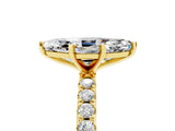 Yellow gold Marquise Cut Moissanite Solitaire Pavé Band with Four-Prong Setting_5