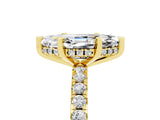 Yellow gold Marquise Cut Moissanite Solitaire Ring with Pavé Band and Four-Prong Setting_29
