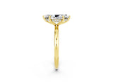 Yellow gold Marquise Cut Moissanite Solitaire Ring with Thin Band and Four-Prong Setting_14