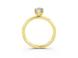 Yellow gold Marquise Cut Moissanite Solitaire Ring with Thin Band and Four-Prong Setting_15