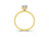 Yellow gold Marquise Cut Moissanite Solitaire Ring with Thin Band and Prong Setting_15