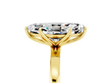 Yellow gold Marquise Cut Moissanite Solitaire Ring with Thin Band and Prong Setting_17