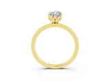Yellow gold Marquise Cut Moissanite Solitaire Ring with Thin Band and Prong Setting_21