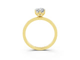Yellow gold Marquise Cut Moissanite Solitaire Ring with Thin Band and Prong Setting_39