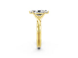 Yellow gold Marquise Cut Moissanite Solitaire Twist Band Prong Setting Ring_38