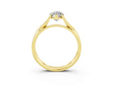 Yellow gold Marquise Cut Moissanite Solitaire Twist Band Prong Setting Ring_39