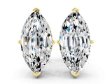 Yellow gold Marquise Cut Moissanite Stud Earrings_18