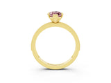 Yellow gold Marquise Cut Morganite Milgrain Pavé Engagement Ring with Four-Prong Setting_3