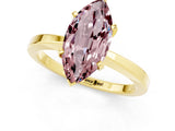 Yellow gold Marquise Cut Morganite Solitaire Engagement Ring with Classic Band and Four-Prong Setting_44