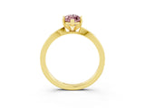 Yellow gold Marquise Cut Morganite Solitaire Engagement Ring with Classic Band and Four-Prong Setting_46