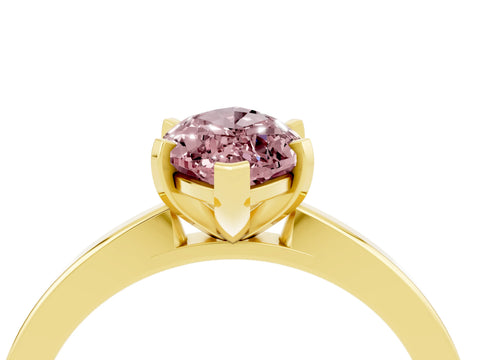 Yellow gold Marquise Cut Morganite Solitaire Engagement Ring with Classic Band and Four-Prong Setting_47