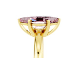 Yellow gold Marquise Cut Morganite Solitaire Engagement Ring with Round Band and Four-Prong Setting_17