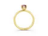 Yellow gold Marquise Cut Morganite Solitaire Ring with Thin Band and Four-Prong Setting_15