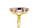 Yellow gold Marquise Cut Morganite Solitaire Ring with Thin Band and Four-Prong Setting_17