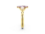 Yellow gold Marquise Cut Morganite Solitaire Twist Band Prong Setting Ring_38