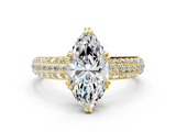 Yellow gold Marquise Cut Pave Diamond Engagement Ring with Channel Set Band and Four-Prong Setting_20