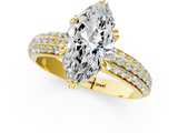 Yellow gold Marquise Cut Pave Diamond Engagement Ring with Channel Set Band and Four-Prong Setting_21