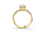 Yellow gold Marquise Cut Pave Diamond Engagement Ring with Channel Set Band and Four-Prong Setting_23