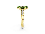 Yellow gold Marquise Cut Peridot Engagement Ring with Side Stone Accents and Four-Prong Setting_62