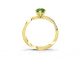 Yellow gold Marquise Cut Peridot Engagement Ring with Side Stone Accents and Four-Prong Setting_63