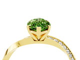 Yellow gold Marquise Cut Peridot Engagement Ring with Side Stone Accents and Four-Prong Setting_64