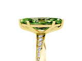 Yellow gold Marquise Cut Peridot Engagement Ring with Side Stone Accents and Four-Prong Setting_65
