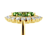 Yellow gold Marquise Cut Peridot Floral Double Halo Engagement Ring with Prong Setting_65