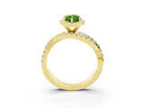 Yellow gold Marquise Cut Peridot Halo Ring with Round Split Shank and Prong Setting_51