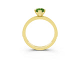 Yellow gold Marquise Cut Peridot Milgrain Pavé Engagement Ring with Four-Prong Setting_3