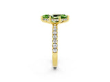 Yellow gold Marquise Cut Peridot Pave Band Solitaire Ring with Four-Prong Setting_26