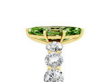 Yellow gold Marquise Cut Peridot Prong Setting with Side Stones on a Pave Band_5