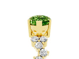 Yellow gold Marquise Cut Peridot Scattered Round Accent Ring with Prong Setting_17