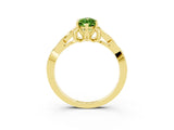 Yellow gold Marquise Cut Peridot Solitaire Celtic Knot Ring with Four-Prong Setting_15