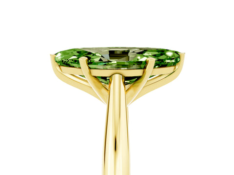 Yellow gold Marquise Cut Peridot Solitaire Engagement Ring with Cathedral Setting and Four-Prong Mount_17