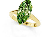 Yellow gold Marquise Cut Peridot Solitaire Engagement Ring with Cathedral Setting and Four-Prong Mount_25